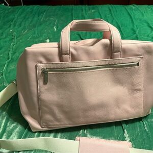 Away Everywhere Blush Pink Leather Carry on Bag